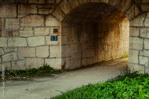 archway made of cobblestone photo