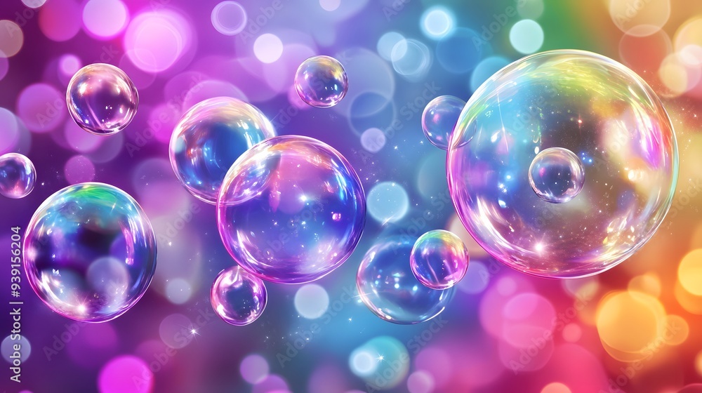 Mystical Vivid Colored Soap Bubbles on Transparent Background,Generative AI Mystical Vivid Colored Soap Bubbles on Transparent Background,Generative AI