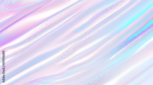 Holographic background seamless trendy iridescent light foil texture. Soft holographic pastel unicorn marble background pattern. Modern pearlescent blurry abstract swirl illustration. 