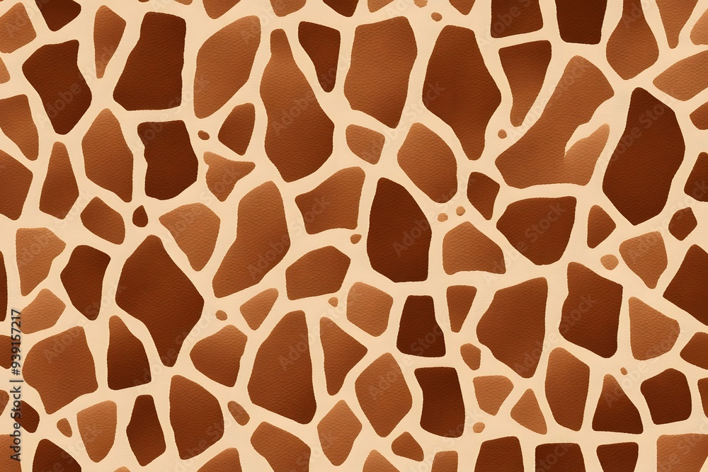 A giraffe skin pattern background featuring irregular patches of brown on a beige background, Ai Generated A giraffe skin pattern background featuring irregular patches of brown on a beige background, Ai Generated