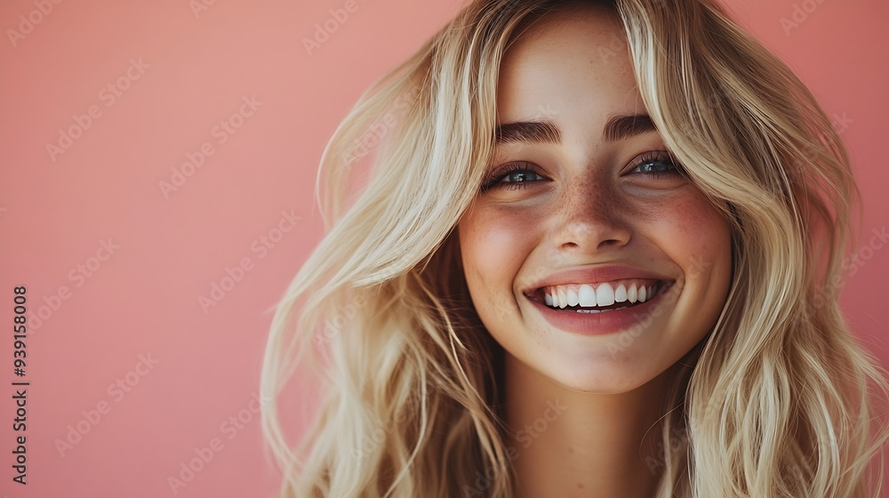 Isolated shot of joyful blonde young cute woman laughs joyfully as hears funny anecdote from friend has long light hair poses against pink studio wall Happiness and positive emotions c : Generative AI Isolated shot of joyful blonde young cute woman laughs joyfully as hears funny anecdote from friend has long light hair poses against pink studio wall Happiness and positive emotions c : Generative AI