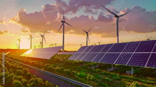 4K Time-Lapse: Industrial Solar Energy Farm Generating Power from Day to Night – Green Energy Concept