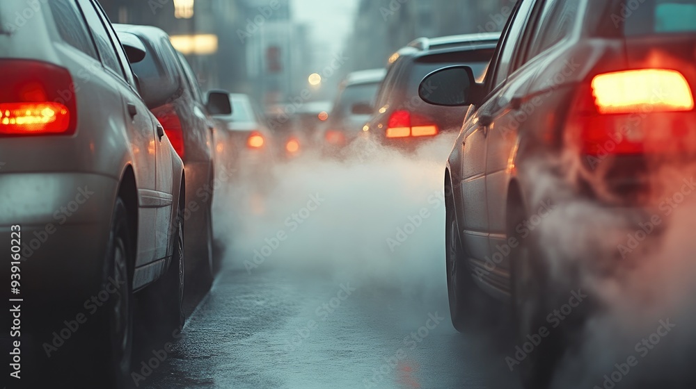 City Traffic Jam Contributing to Air Quality Degradation City Traffic Jam Contributing to Air Quality Degradation