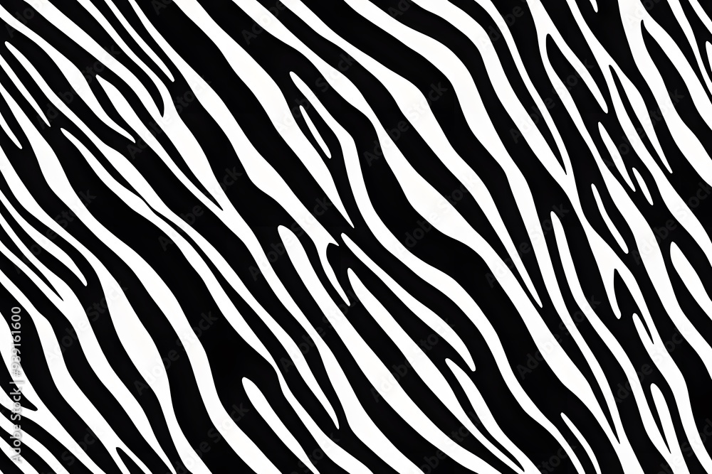 A seamless pattern of zebra stripes with bold black and white contrast, AI Generated A seamless pattern of zebra stripes with bold black and white contrast, AI Generated
