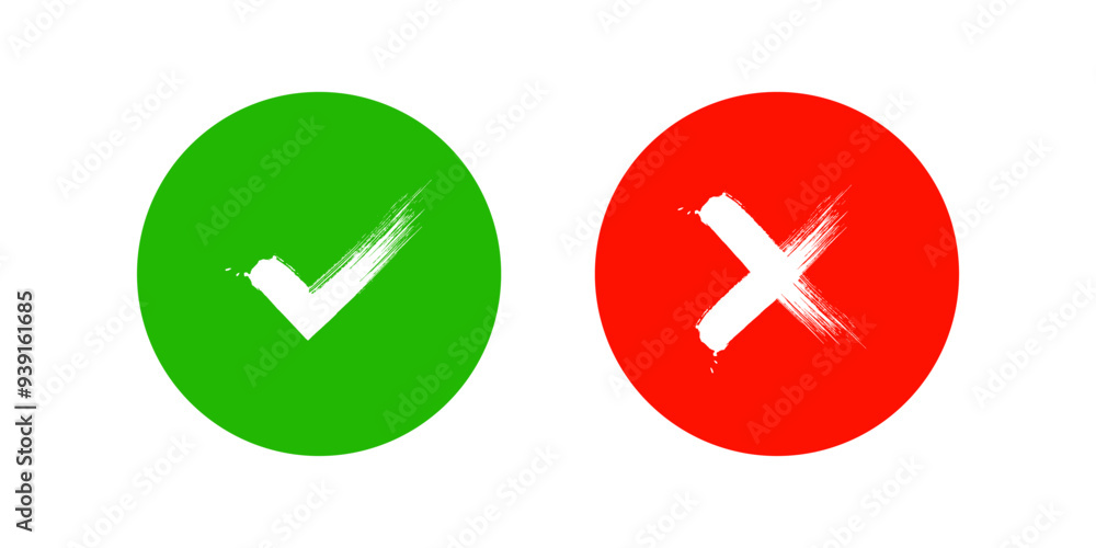 Set of Check Mark icons. Tick and X mark sign. and web design. vector illustration on white background Set of Check Mark icons. Tick and X mark sign. and web design. vector illustration on white background