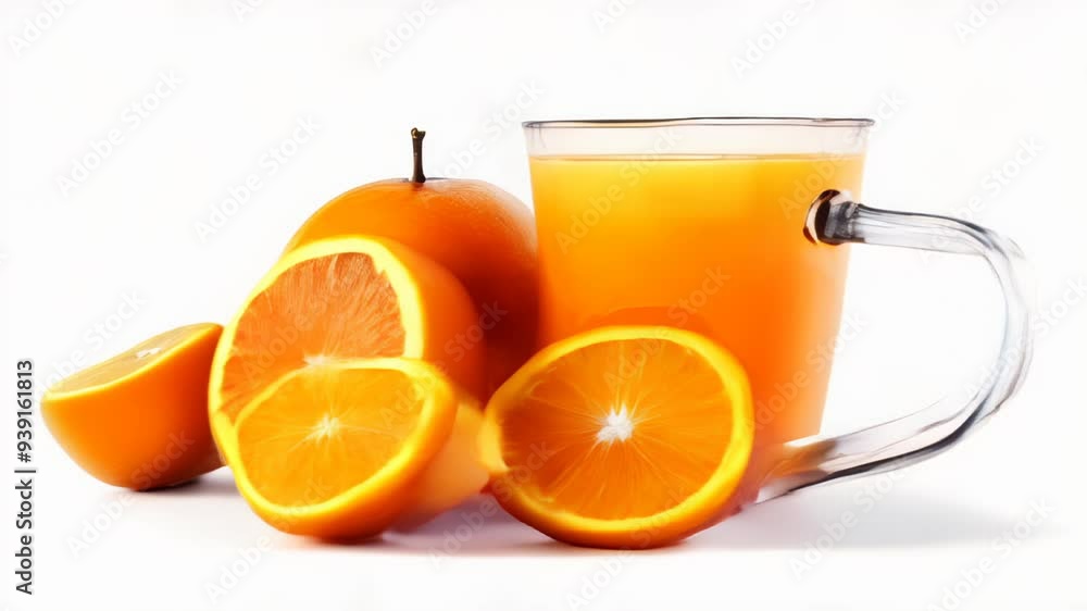 Freshly squeezed orange juice a healthy and refreshing start to the day Freshly squeezed orange juice a healthy and refreshing start to the day