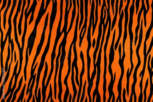 A tiger skin pattern with deep orange and black stripes for a vibrant background, AI Generated