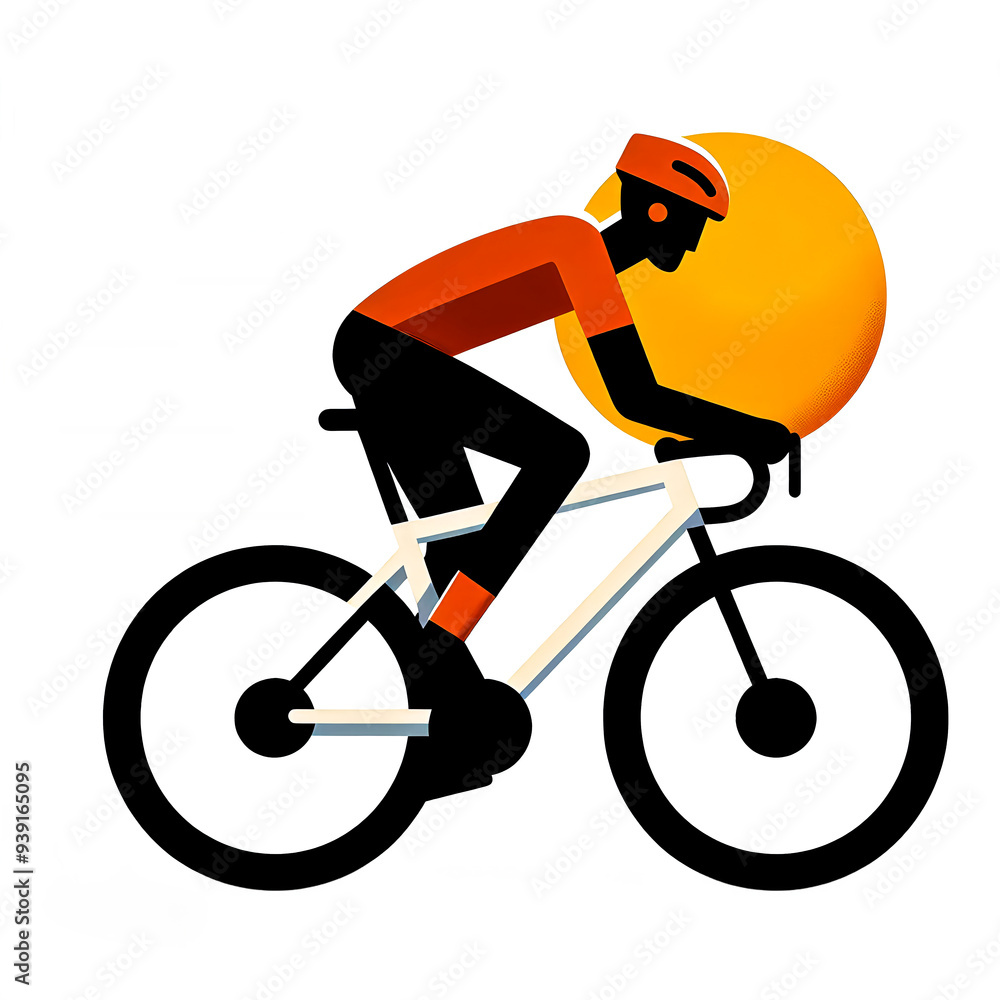 Obraz premium Isolated vector illustration of a cyclist athlete on a white background.