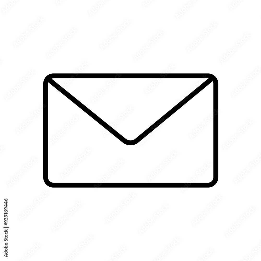 Black outline mail icon. Email and letter icon. Vector illustration for website. Black outline mail icon. Email and letter icon. Vector illustration for website.