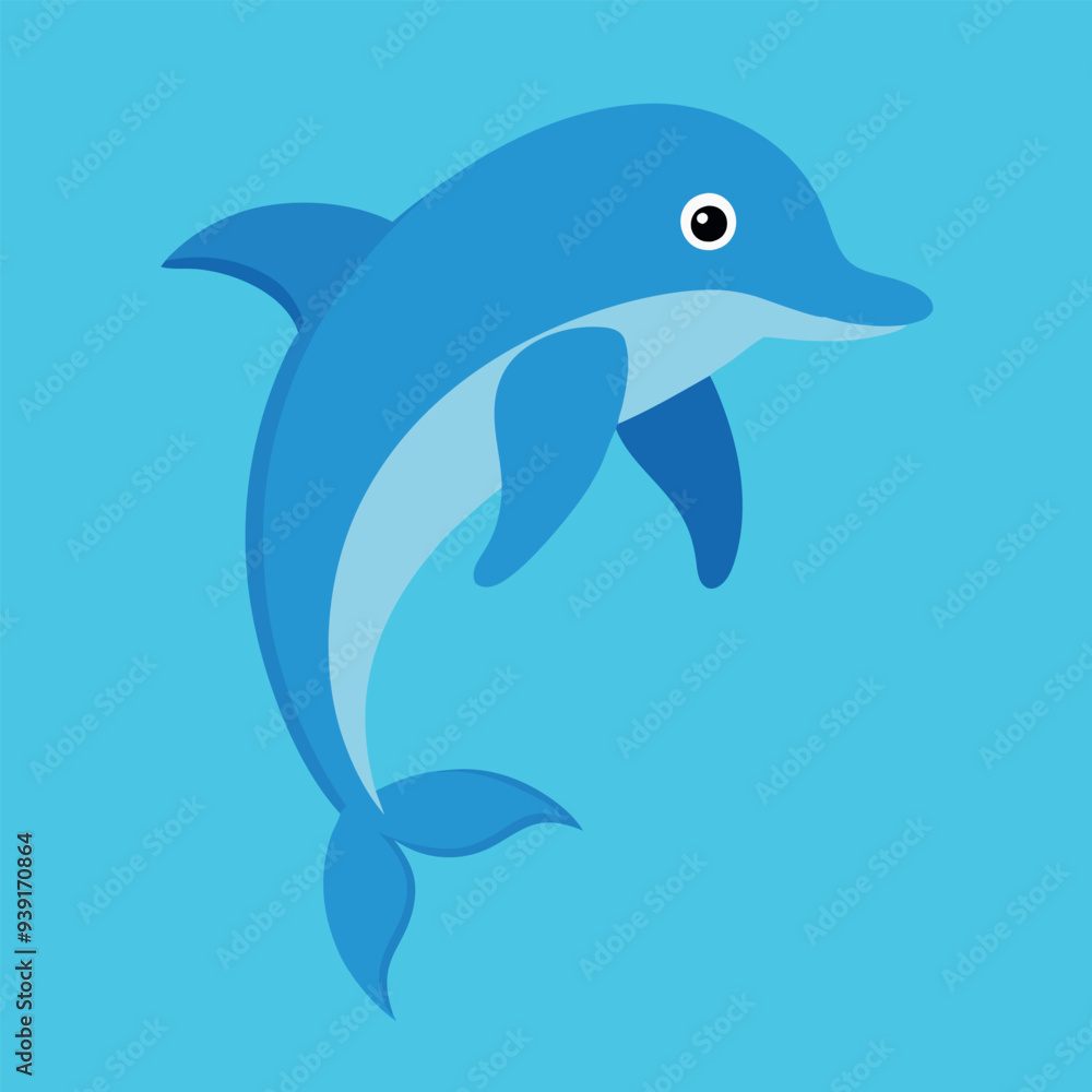 Fototapeta premium Bottlenose dolphin vector art illustration.