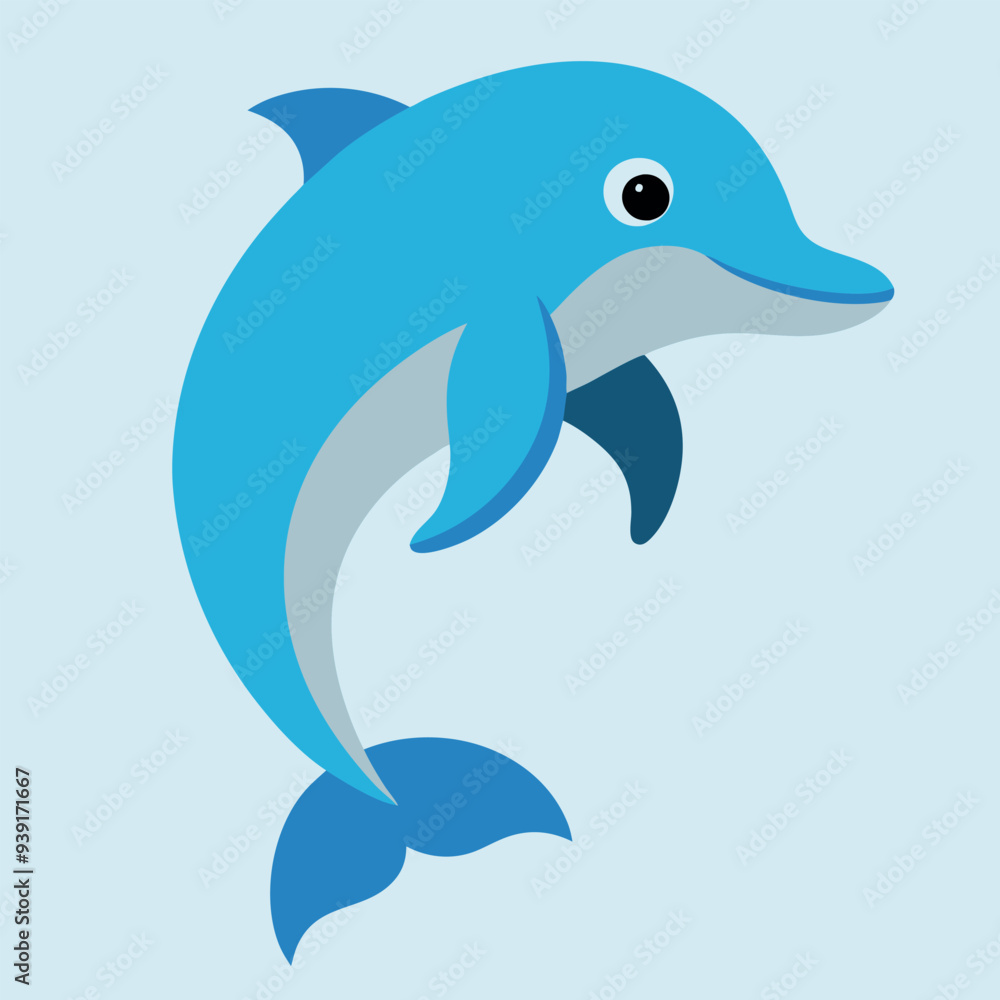Obraz premium Bottlenose dolphin vector art illustration.