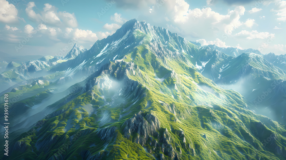 Naklejka premium low square mountain ridge,stockphoto style