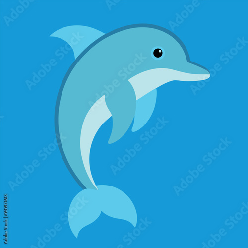  Bottlenose dolphin vector art illustration.