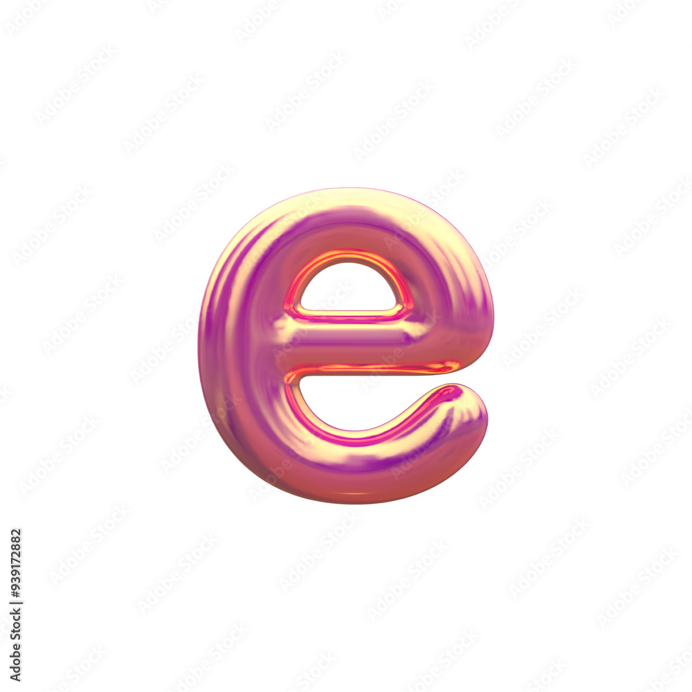 3d alphabet lowercase letter E 3d alphabet lowercase letter E