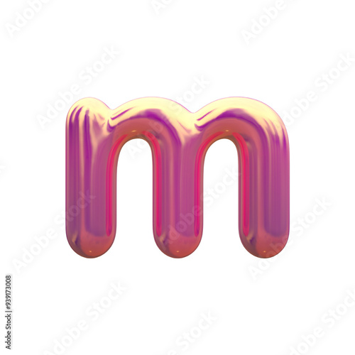 3d alphabet lowercase letter M