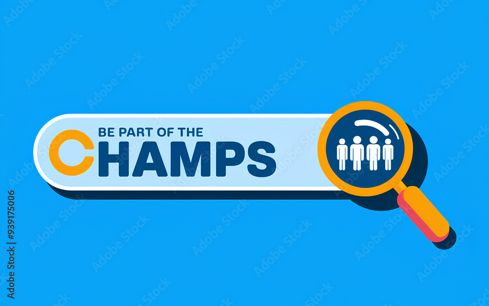 Hiring alert. Job vacancy concept for recent graduates. Conceptual illustration for recruitment agencies against a blue background Hiring alert. Job vacancy concept for recent graduates. Conceptual illustration for recruitment agencies against a blue background