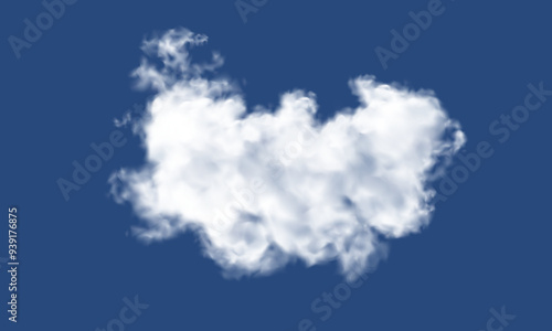 Vector of realistic white cloud on blue sky background