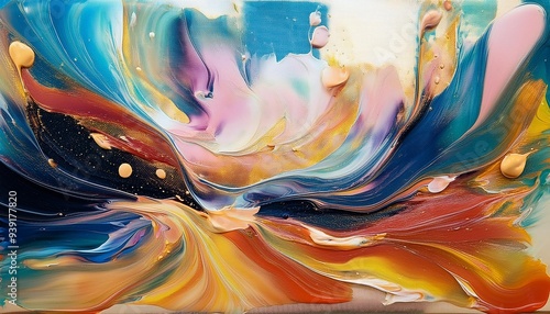 Transparent background abstract oil paintings.