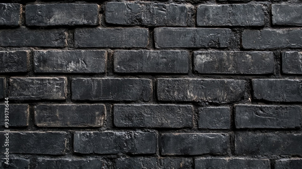 Abstract Black brick wall texture for pattern background. wide panorama picture Abstract Black brick wall texture for pattern background. wide panorama picture