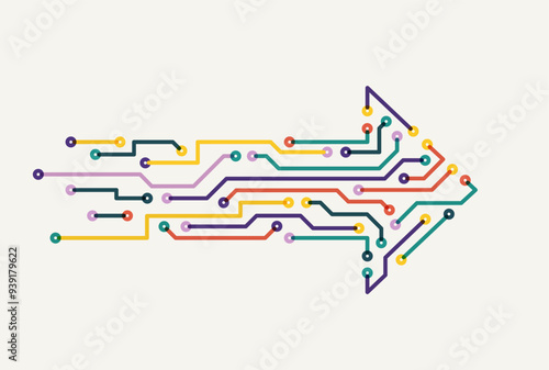 Abstract arrow direction. Technology background