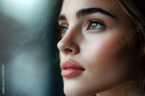 Captivating Blonde Woman With Pensive Expression in Dramatic Lighting