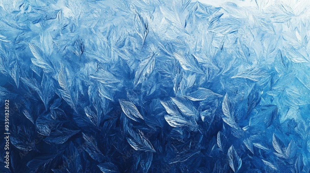 Frozen pattern on winter window. Blue ice winter background, texture blue wallpaper. Banner of frozen blue background. 3 dimension Frozen pattern on winter window. Blue ice winter background, texture blue wallpaper. Banner of frozen blue background. 3 dimension