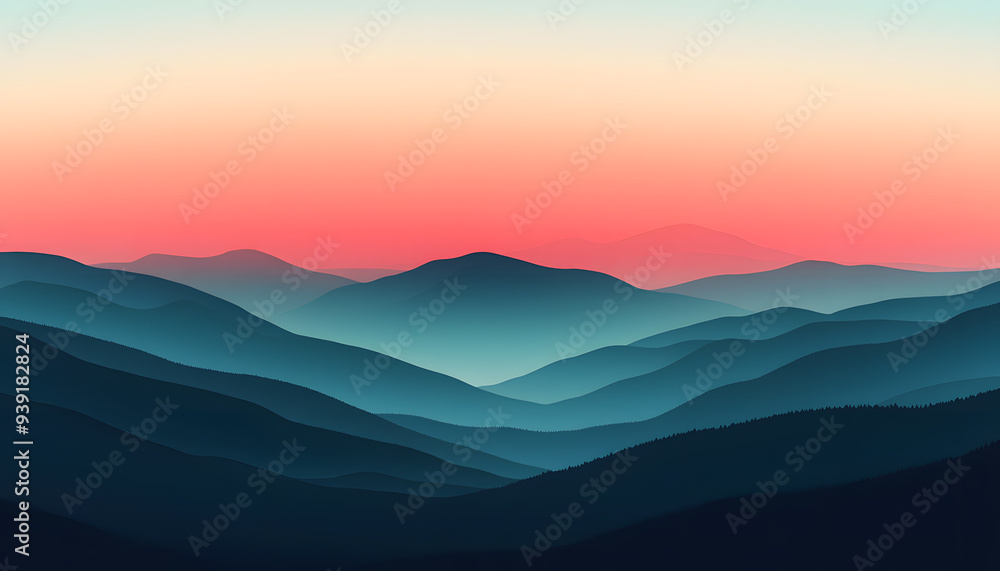 Fototapeta premium A simple gradient transitioning from a light to dark shade, creating a calm and soothing backdrop