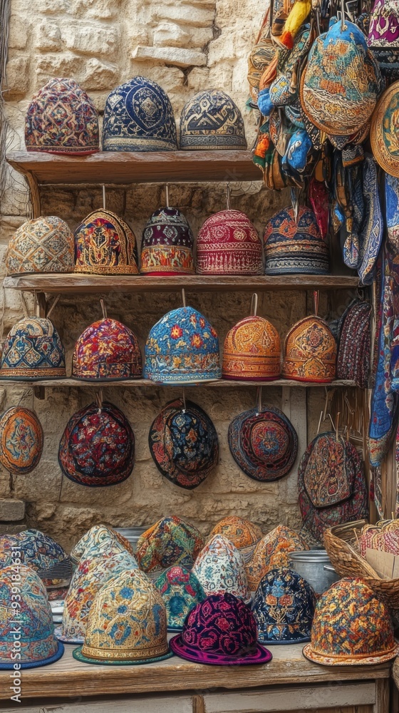 Kippah Yarmulke Market Stall Judaism Religion Spiritual Symbol Kippah Yarmulke Market Stall Judaism Religion Spiritual Symbol