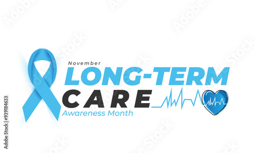 Long term care awareness month. background, banner, card, poster, template. Vector illustration.
