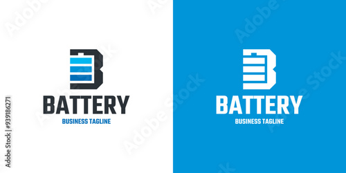 battery b letter logo vector