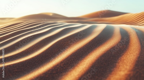 Serene Desert Dunes at Golden Hour - Tranquil Nature Landscape