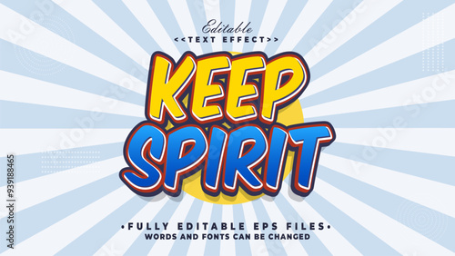 editable keep spirit text effect.typhography logo