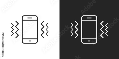 Phone vibration vibrate mode sign icon vector design