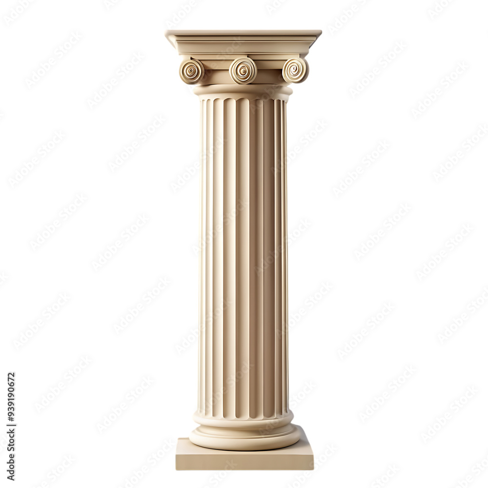 Obraz premium Isolated Column on Plain Background Showcasing Architectural Design Elements for Creative Projects