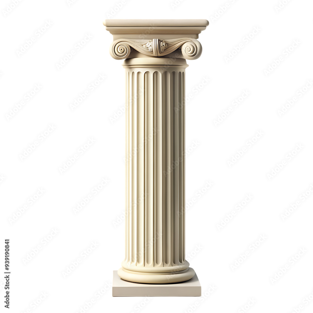 Isolated Column on Plain Background Showcasing Architectural Design Elements for Creative Projects Isolated Column on Plain Background Showcasing Architectural Design Elements for Creative Projects
