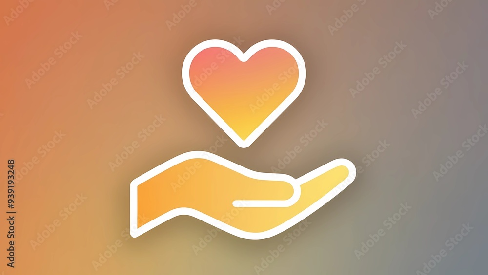 Heart and Hand Illustration on a Warm Gradient Background
Heart and Hand Illustration on a Warm Gradient Background