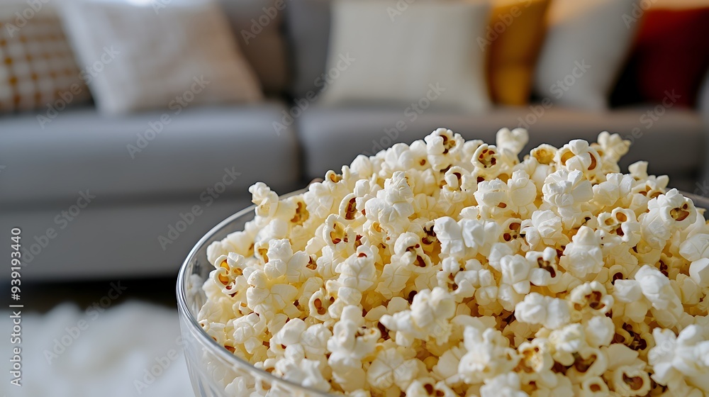 Exploding Popcorn Kernels in a Cozy Living Room Setting Exploding Popcorn Kernels in a Cozy Living Room Setting