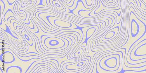 Liquid flowing wavy texture. Abstract thin line pattern. Retro psychedelic background
