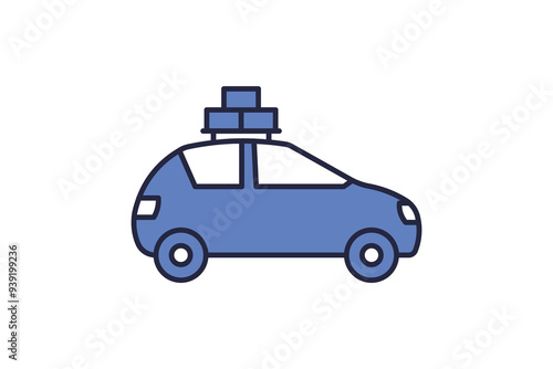 Car icon. icon related to action plan. suitable for web site, app, user interfaces. flat line icon style