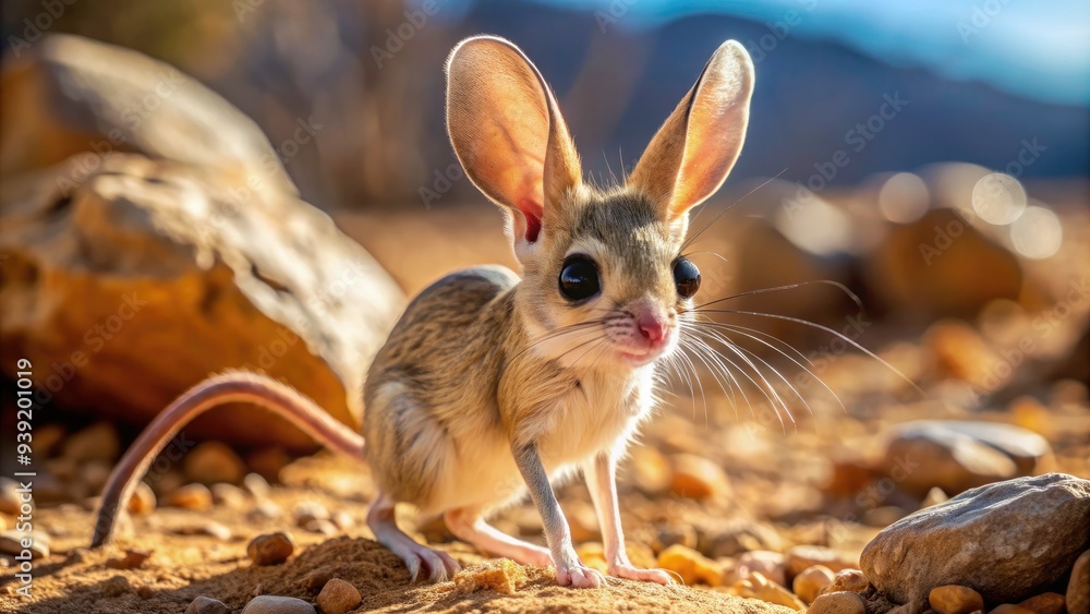 Small Long eared Jerboa Rodent With Oversized Hind Legs And Tail Small Long eared Jerboa Rodent With Oversized Hind Legs And Tail