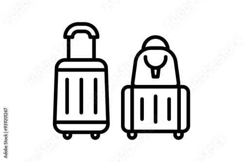 Luggage icon. icon related to action plan. suitable for web site, app, user interfaces. line icon style