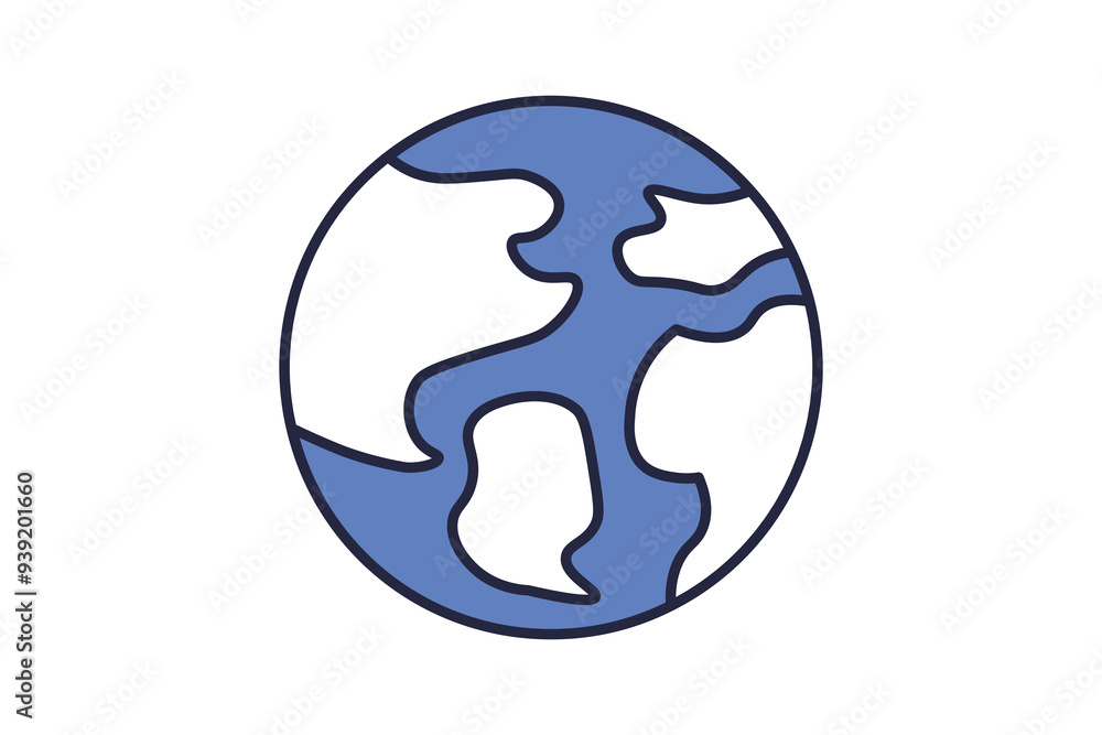 Globe icon. icon related to action plan. suitable for web site, app, user interfaces. flat line icon style