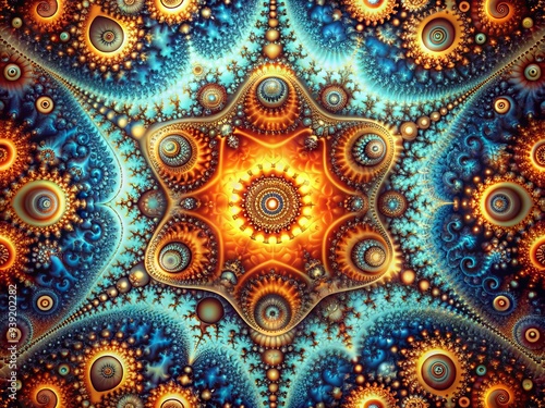 Wallpaper Mural Fractal Abstraction: Self-similar patterns and geometries generate intricate and mesmerizing designs Torontodigital.ca