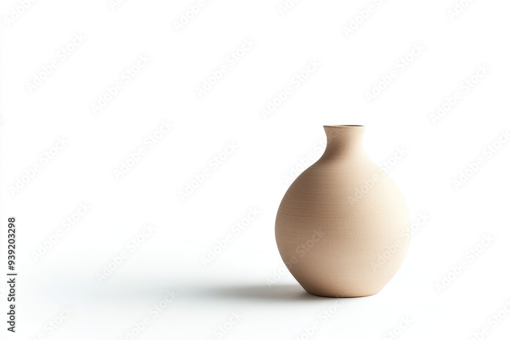 A Beige Ceramic Vase with a Speckled Texture A Beige Ceramic Vase with a Speckled Texture
