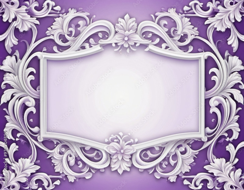 Frame with lilac flowers in Rococo Baroque style. Delicate lilac flowers, petals a soft, pastel purple white. The image captures the intricate details of the blossoms, showcasing delicate beauty. AI Frame with lilac flowers in Rococo Baroque style. Delicate lilac flowers, petals a soft, pastel purple white. The image captures the intricate details of the blossoms, showcasing delicate beauty. AI