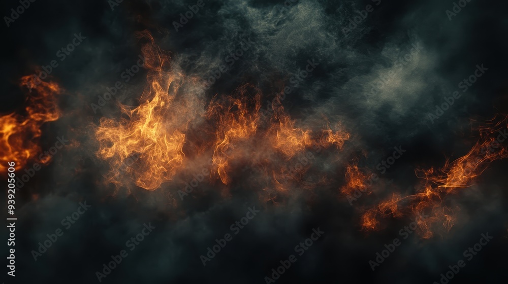 A dramatic depiction of flames and smoke, showcasing fire's intensity and movement. A dramatic depiction of flames and smoke, showcasing fire's intensity and movement.