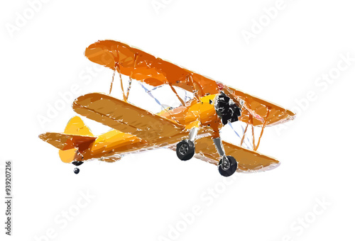 biplane isolated on white