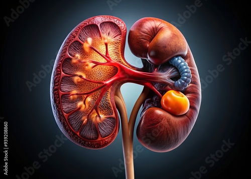 Kidney Malignancy: Dark, Ominous, Anatomical photo