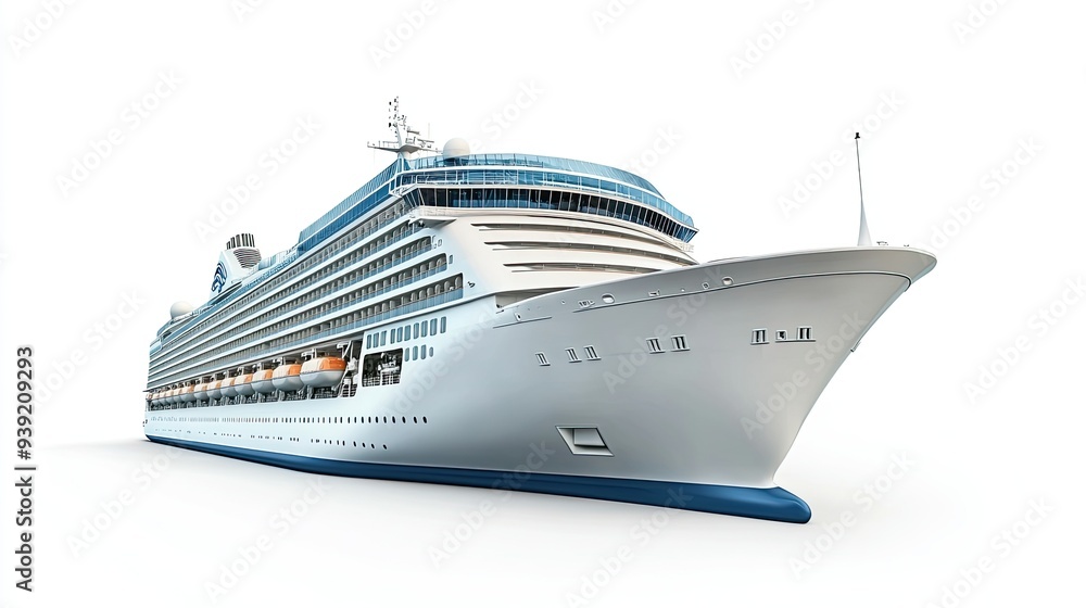 Cruise ship Ferry sailing on white background Cruise ship Ferry sailing on white background