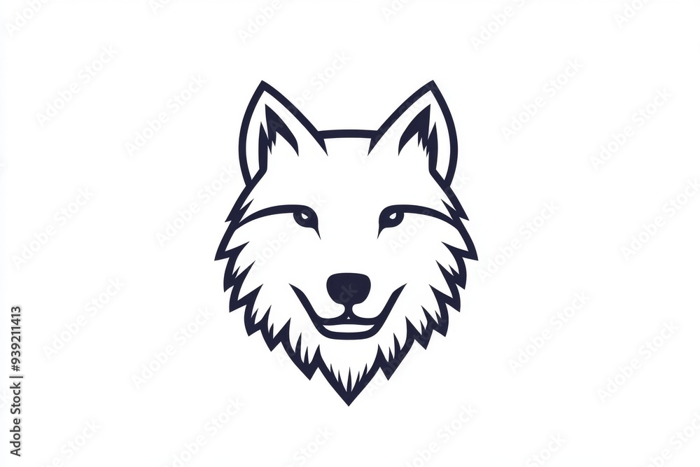 Fototapeta premium Wolf Head Silhouette Logo Design.